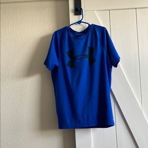 Boys Youth Medium M Under Armour Royal Blue Tee Dri-Fit Athletic Material